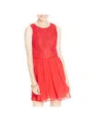 B DARLIN JUNIORS WOMENS LACE TRIM KNIT COCKTAIL AND PARTY DRESS
