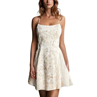 B DARLIN JUNIORS WOMENS METALLIC MINI FIT & FLARE DRESS