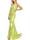 B Darlin Juniors Womens Metallic One Shoulder Evening Dress In Multi