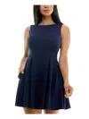 B Darlin Juniors Womens Party Mini Fit & Flare Dress In Blue