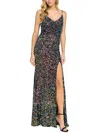 B Darlin Juniors Womens Sequined Sleeveless Maxi Dress In Multi