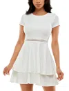 B DARLIN JUNIORS WOMENS TIERED SHORT MINI DRESS