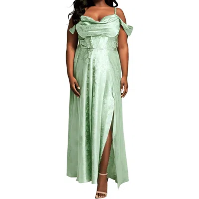 B Darlin Plus Womens Floral Print Polyester Evening Dress