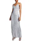 B Darlin Plus Womens Sequined Bungee-strap Evening Dress In Grey