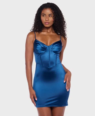 B Darlin Women's Sweetheart Satin Bodycon Dress