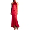 B Darlin Womens Bow Satin Halter Dress In Red