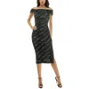 B Darlin Juniors' Off-the-shoulder Studded Midi Dress In Black