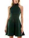 B Darlin Womens Scuba Mini Halter Dress In Multi