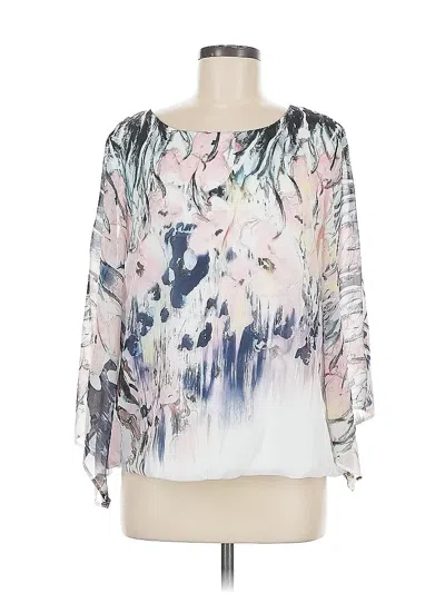 Pre-owned B-design 3/4 Sleeve Blouse In White