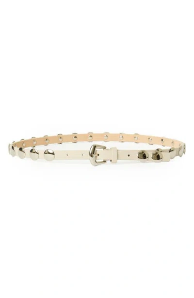 B-low The Belt Ames Studded Leather Belt In Bone Silver