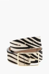 B-low The Belt Animal Patterned Ponyskin Belt With Golden Buckle 40mm In Multi