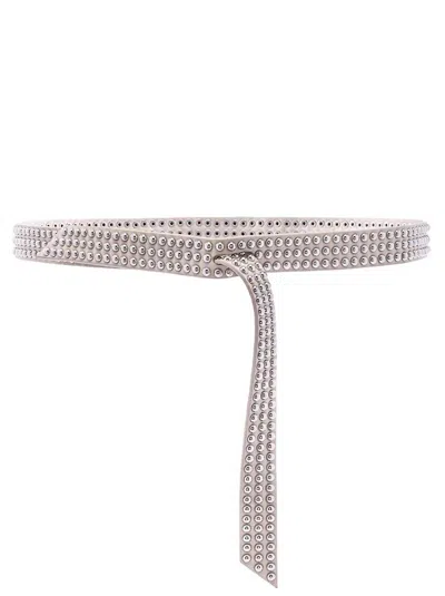 B-low The Belt Bondi Mini Studded Belt In Bone Silver In Multi