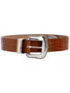 B-low The Belt Brown Croc-pattern Leather Belt