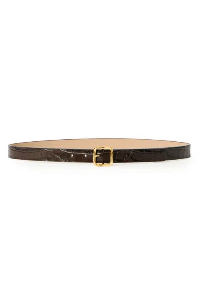 B-low The Belt Ellie Croco Embossed Leathe Belt In Brown