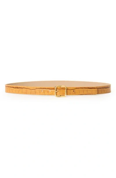 B-low The Belt Ellie Croco Embossed Leathe Belt In Yellow