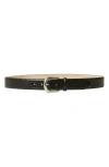 B-low The Belt Kennedy Croc Embossed Leather Belt In Black Silver