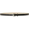 B-low The Belt Kennedy Mini Crocodile Print Leather Belt In Black Silver