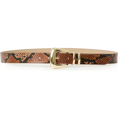 B-low The Belt Milan Python Print Leather Belt