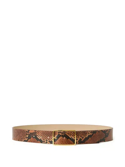 B-low The Belt Milla Python-print Buckle Belt In Animal Print