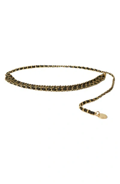 B-low The Belt Mini Gissel Chain Belt In Black/gold