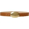 B-low The Belt Women's Myra Washed Leather Belt In Camel Brass