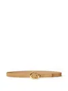 B-low The Belt Oval-buckle Suede Belt In Neutral