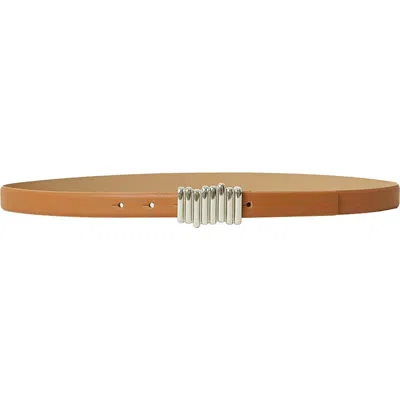 B-low The Belt Vesna Mini Leather Belt In Cuoio Silver