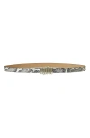 B-low The Belt Vesna Mini Python Print Leather Belt In Black White Silver