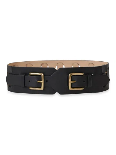 B-low The Belt Maxwell Leather Belt In Black/gold