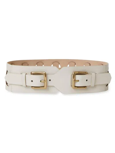 B-low The Belt Women's Maxwell Leather Waist Belt In Bone Brass