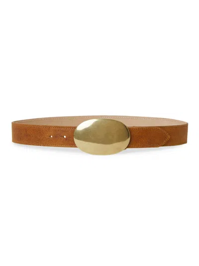 B-low The Belt Women's Myra Washed Leather Belt In Camel Brass