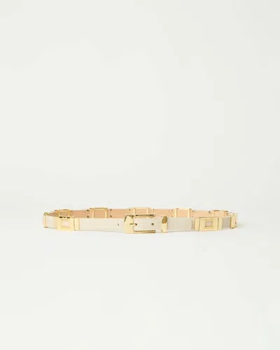 B-low The Belt Women's Roma Leather Belt In Bone/gold In White