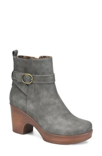 B O C By Børn Amira Faux Leather Bootie In Light Grey Nubuck
