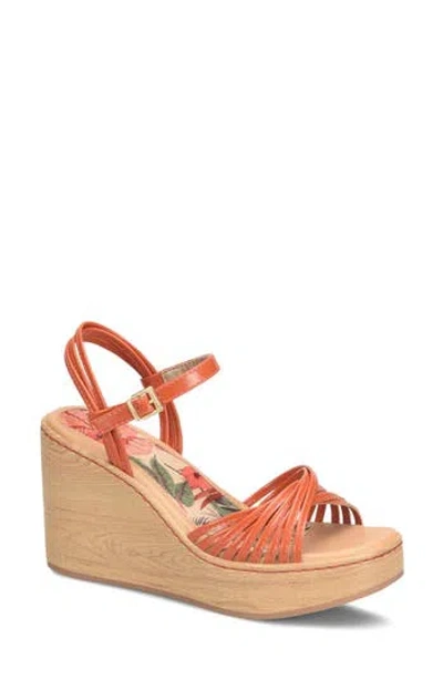B O C By Børn Catalina Platform Wedge Sandal In Orange