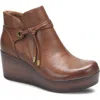 B O C By Børn Leonna Wedge Bootie In Brown Nubuck
