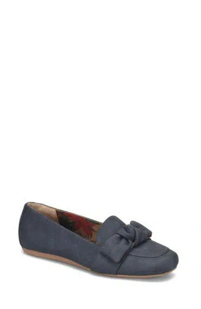 B O C By Børn Paisley Bow Flat In Navy Nubuck