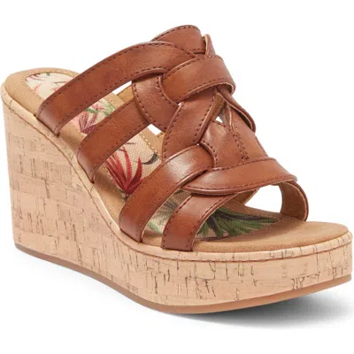 B O C Cora Platform Wedge Sandal In Dark Tan