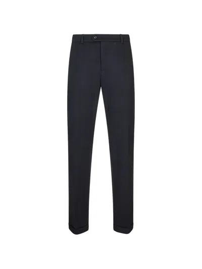 B Settecento Check-pattern Tailored Trousers In Blue
