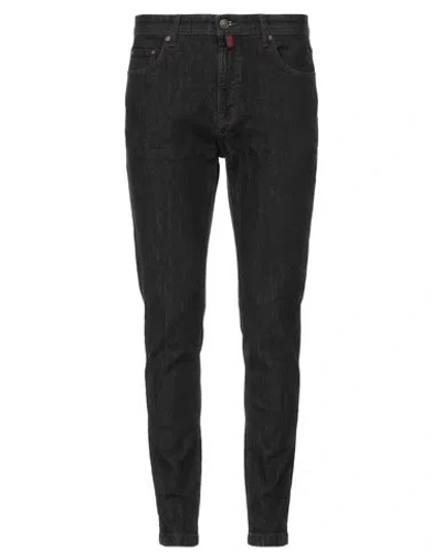 B Settecento Man Jeans Black Size 36 Cotton, Elastane
