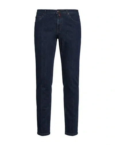B Settecento Man Jeans Blue Size 36 Cotton, Elastane