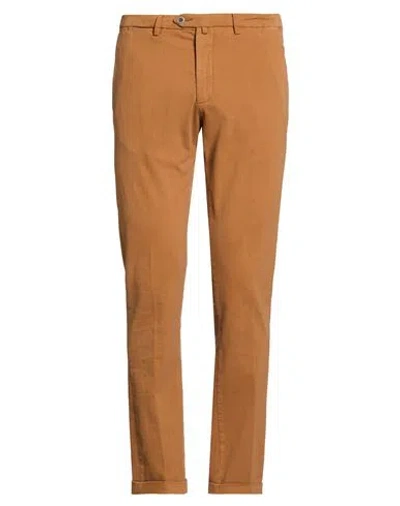 B SETTECENTO B SETTECENTO MAN PANTS BROWN SIZE 35 COTTON, ELASTANE