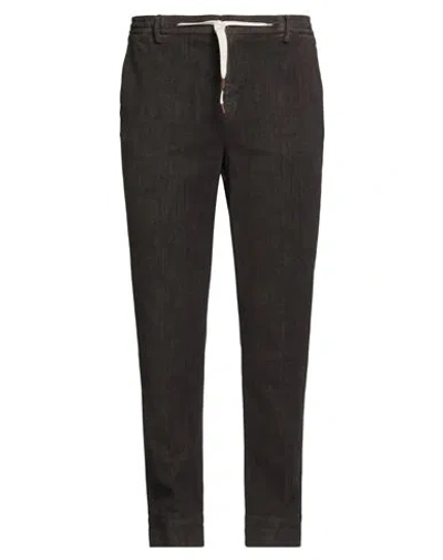 B Settecento Man Pants Dark Brown Size 40 Cotton, Elastane