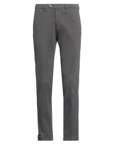 B Settecento Man Pants Lead Size 30 Cotton, Elastane In Grey