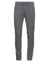 B Settecento Man Pants Lead Size 33 Cotton, Polyester, Elastane In Grey