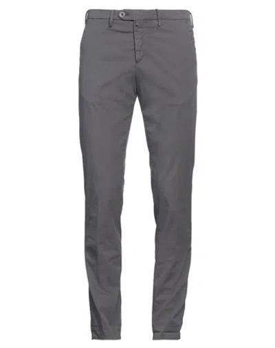 B Settecento Man Pants Lead Size 33 Cotton, Polyester, Elastane In Grey