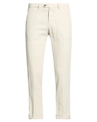 B Settecento Man Pants Light Grey Size 33 Lycra, Linen, Cotton In Neutral