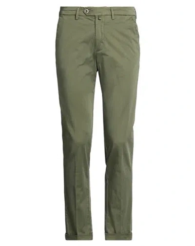 B Settecento Man Pants Military Green Size 32 Cotton, Elastane, Organic Cotton