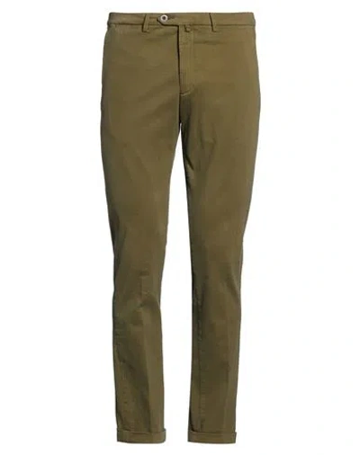 B Settecento Man Pants Military Green Size 34 Cotton, Elastane