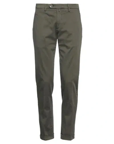 B Settecento Man Pants Military Green Size 34 Cotton, Elastane