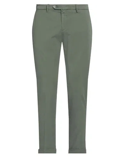 B Settecento Man Pants Military Green Size 34 Cotton, Elastane